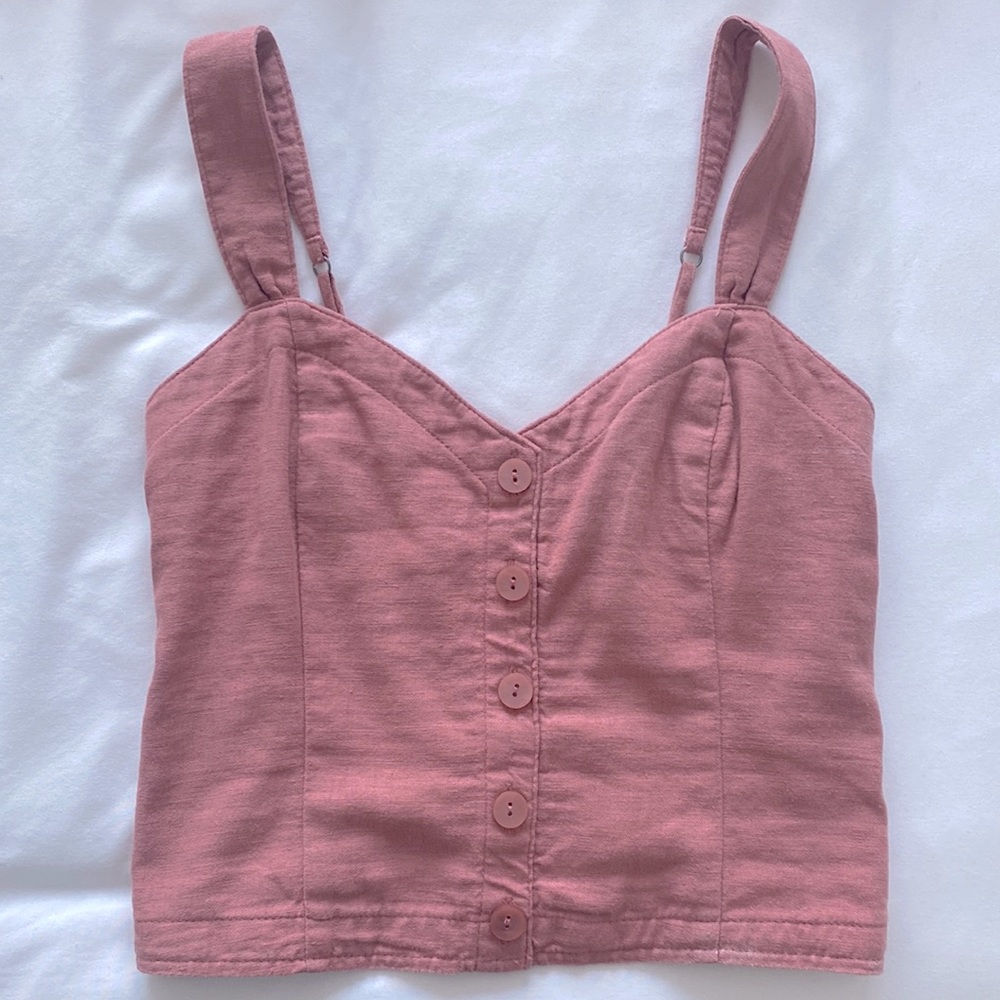 Pleated wide strapped button through cami
